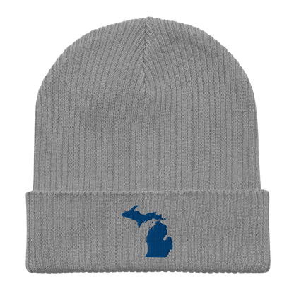 Michigan Organic Beanie | Blue Outline