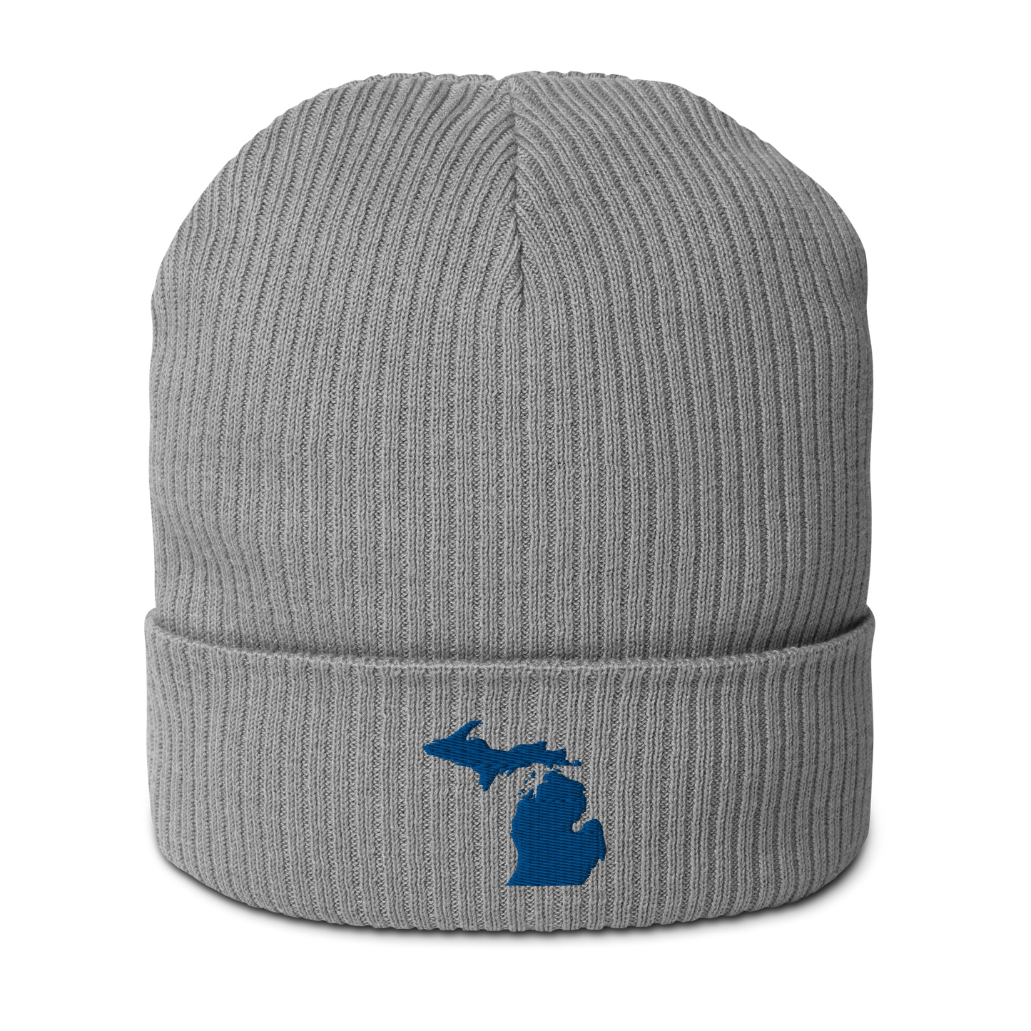 Michigan Organic Beanie | Blue Outline