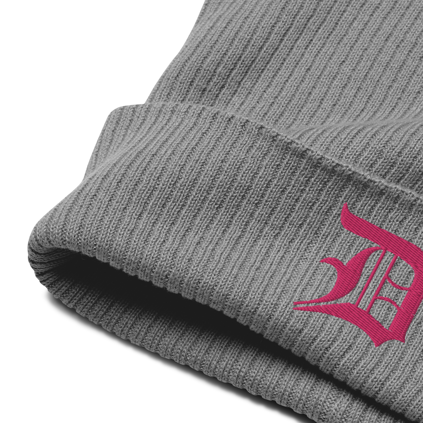 Detroit 'Old English D' Organic Beanie (Pink)