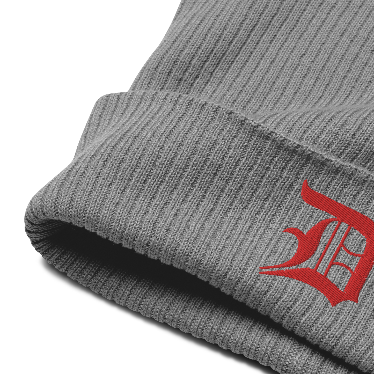 Detroit 'Old English D' Organic Beanie (Red)