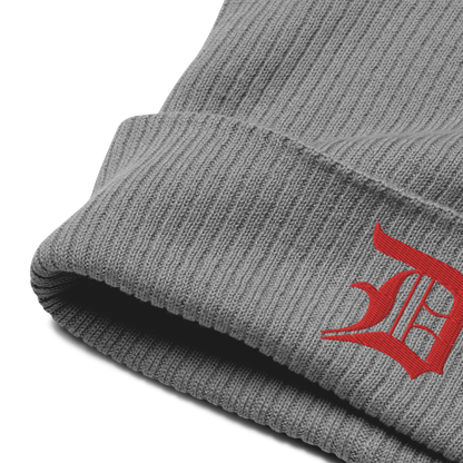 Detroit 'Old English D' Organic Beanie (Red)