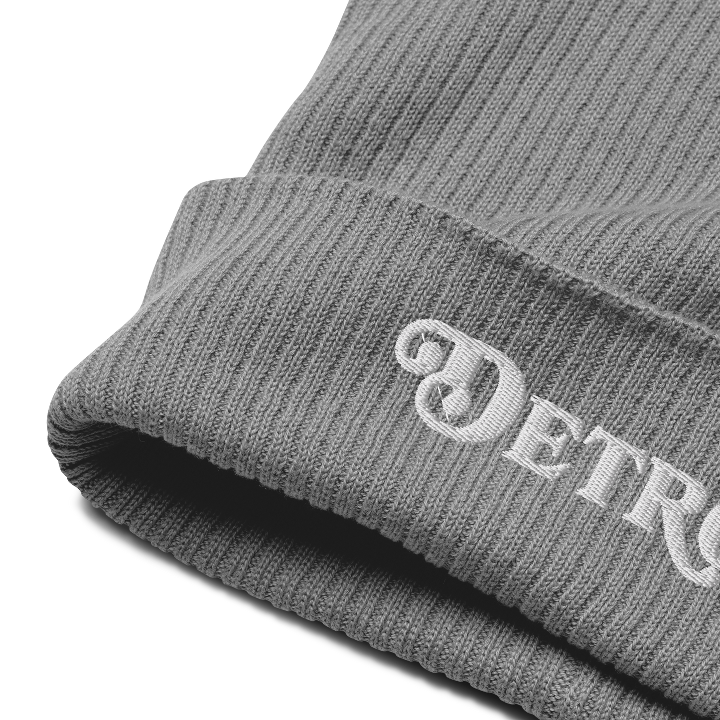 'Detroit' Organic Beanie (Sloped Serif Font)