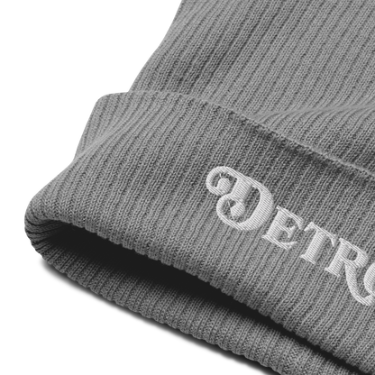 'Detroit' Organic Beanie (Sloped Serif Font)