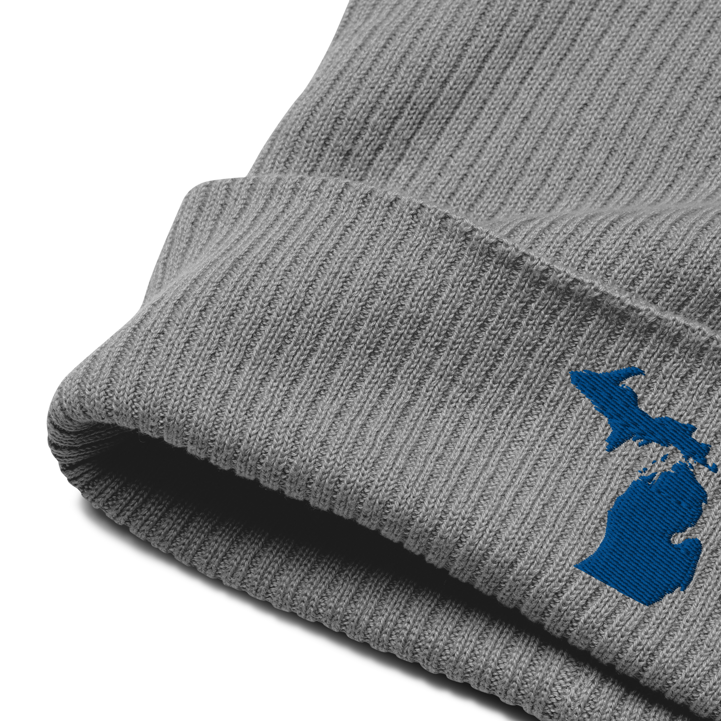 Michigan Organic Beanie | Blue Outline