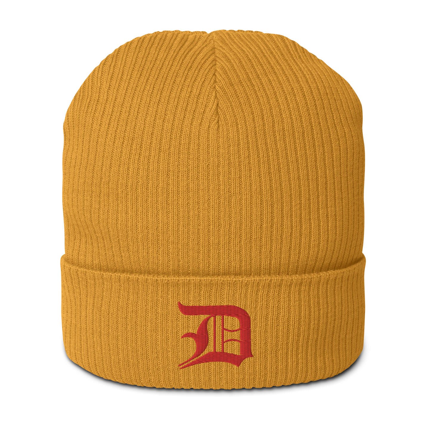 Detroit 'Old English D' Organic Beanie (Red)