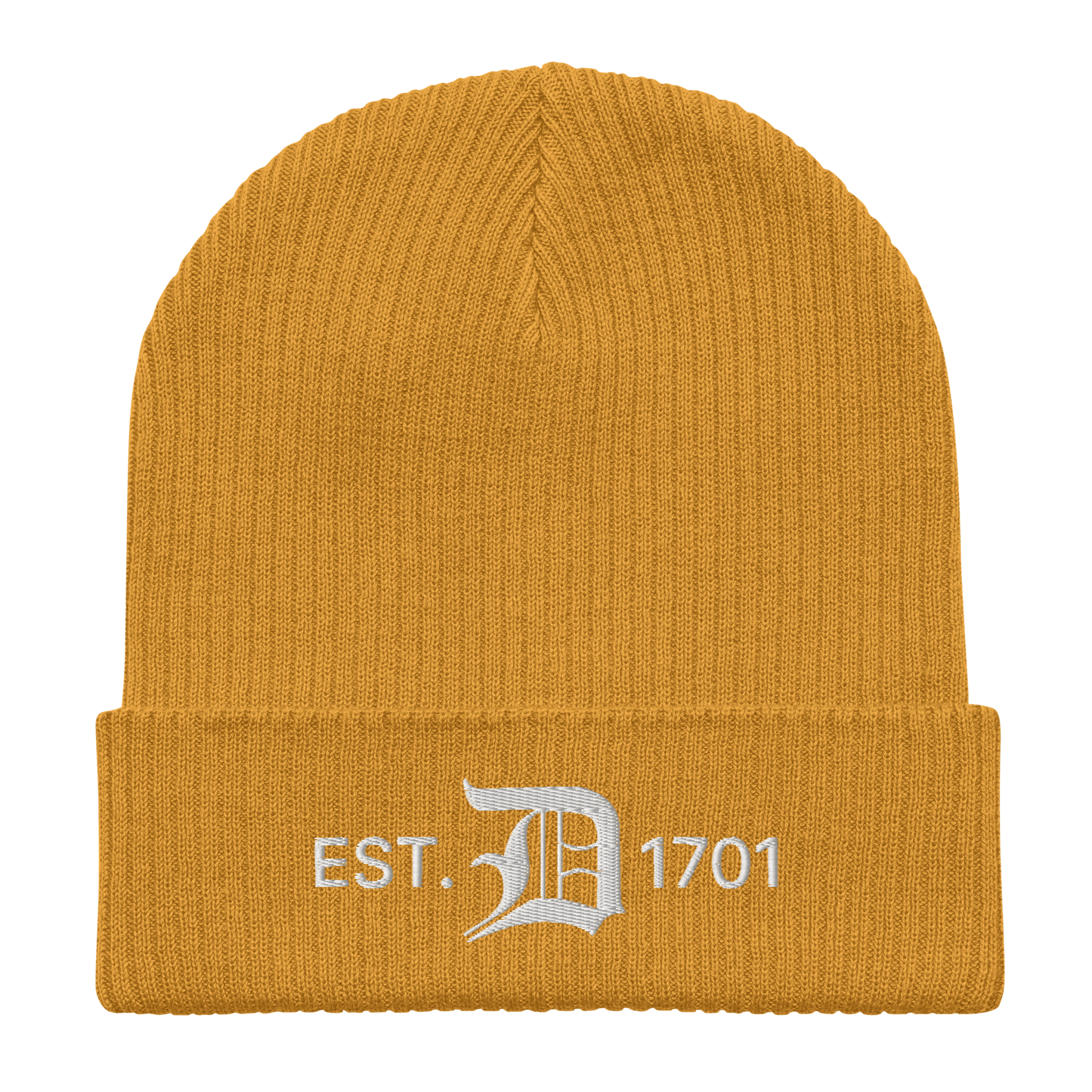 Detroit 'EST. 1701' Organic Beanie (w/ Old English 'D')