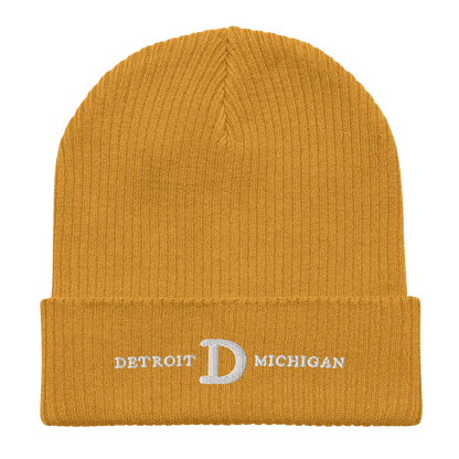 'Detroit Michigan' Organic Beanie (w/ Old French 'D')