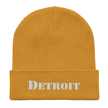 'Detroit' Organic Beanie (Army Font)