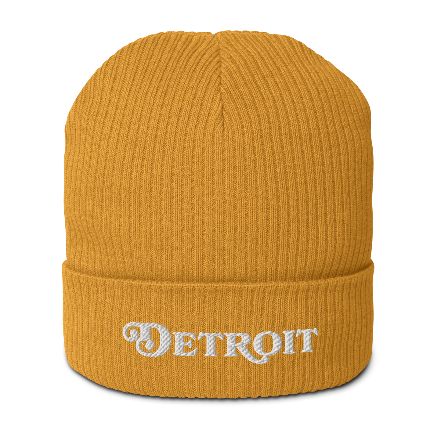 'Detroit' Organic Beanie (Sloped Serif Font)