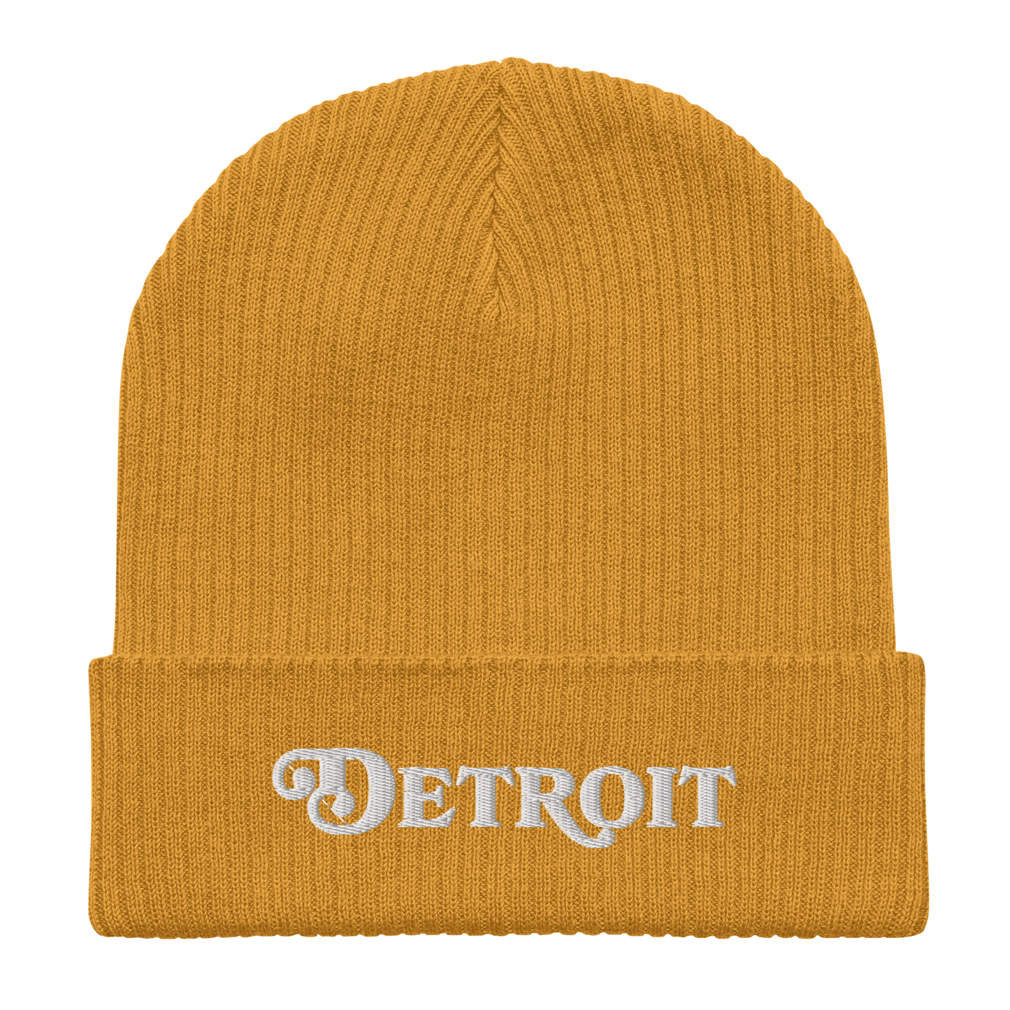 'Detroit' Organic Beanie (Sloped Serif Font)