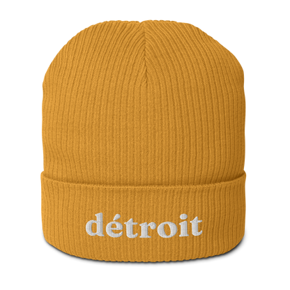 'Détroit' Organic Beanie (70s Serif Font)