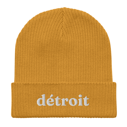 'Détroit' Organic Beanie (70s Serif Font)