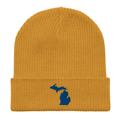 Michigan Organic Beanie | Blue Outline