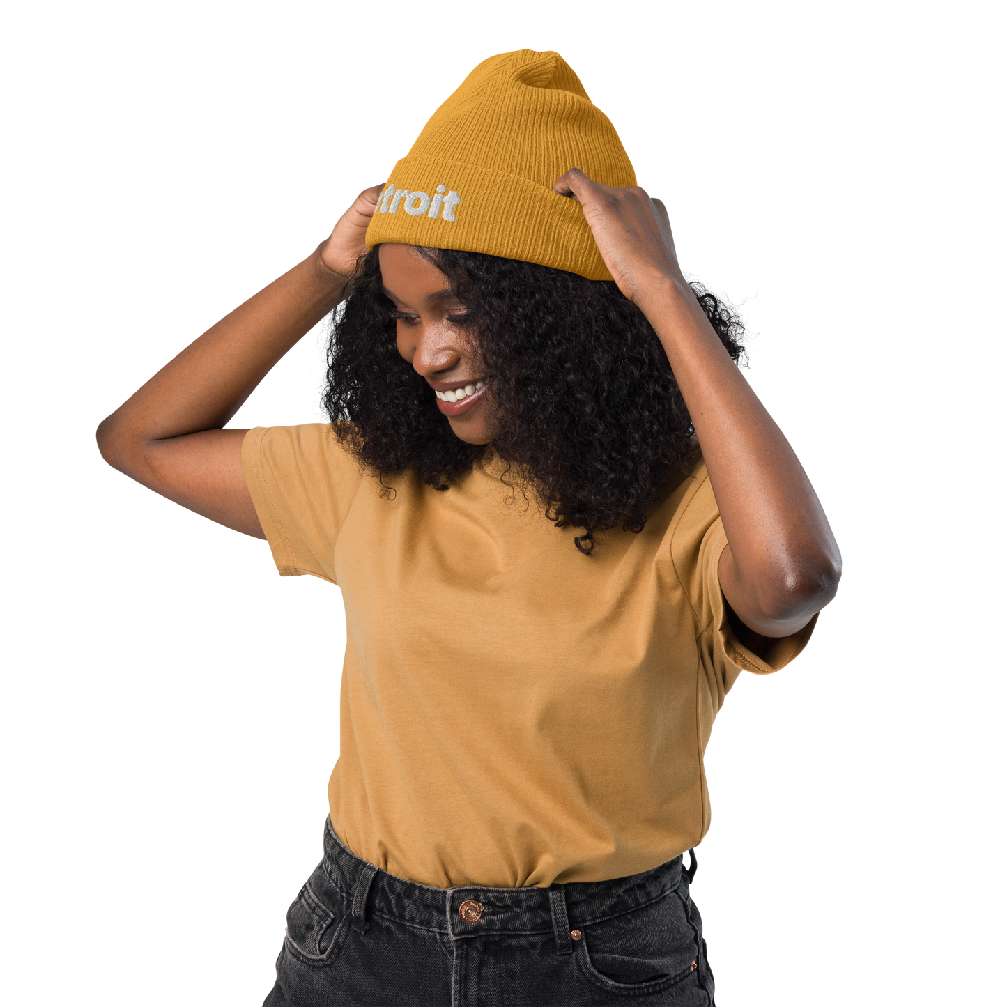 'Detroit' Organic Beanie (Small SUV Font)