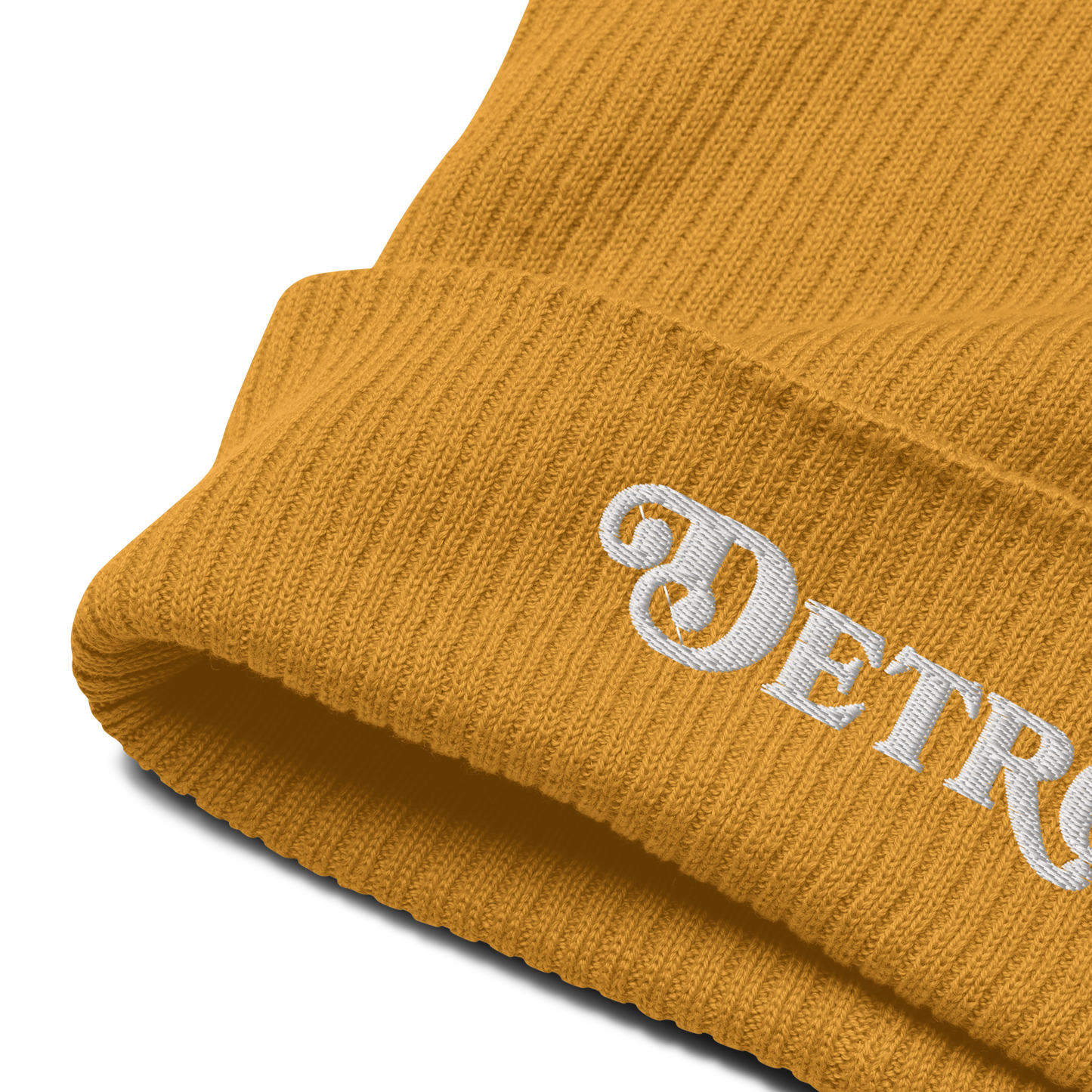 'Detroit' Organic Beanie (Sloped Serif Font)