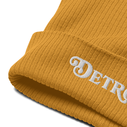 'Detroit' Organic Beanie (Sloped Serif Font)