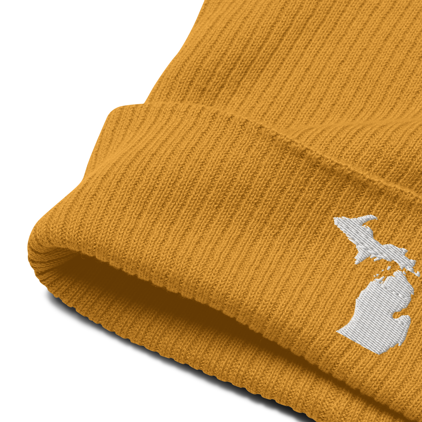 Michigan Organic Beanie | White Outline