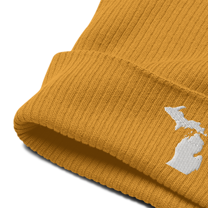 Michigan Organic Beanie | White Outline