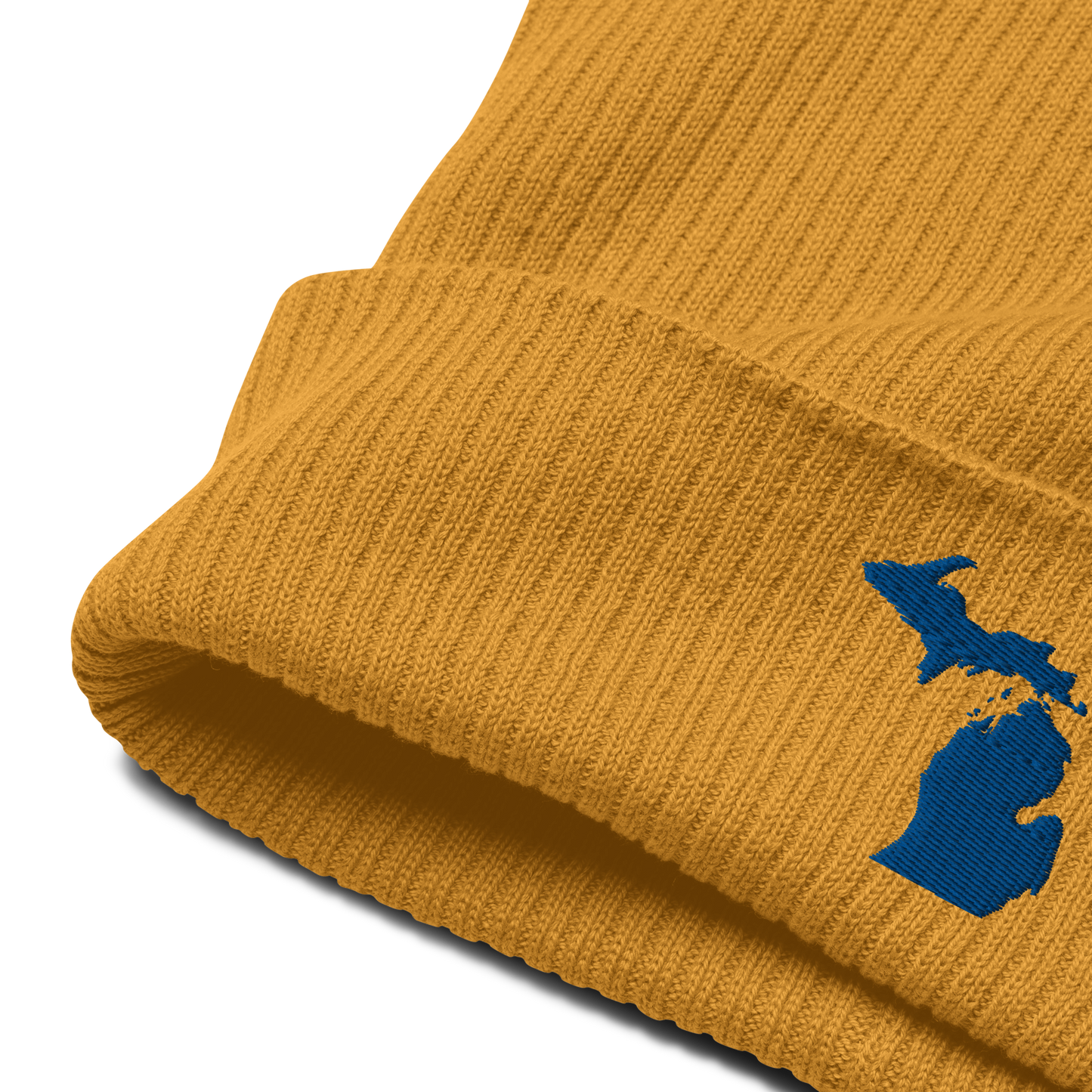 Michigan Organic Beanie | Blue Outline