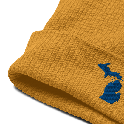 Michigan Organic Beanie | Blue Outline