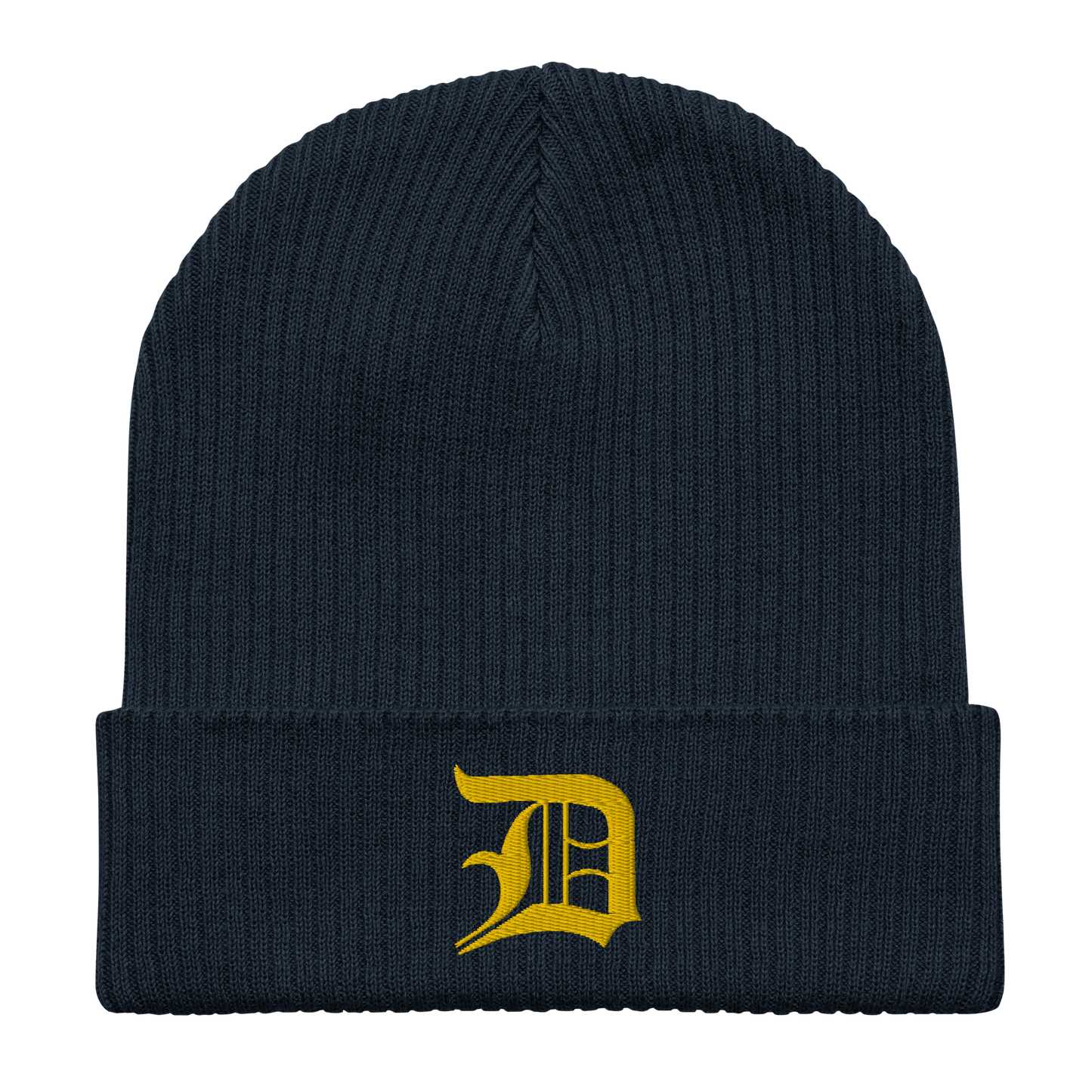 Detroit 'Old English D' Organic Beanie (Gold)