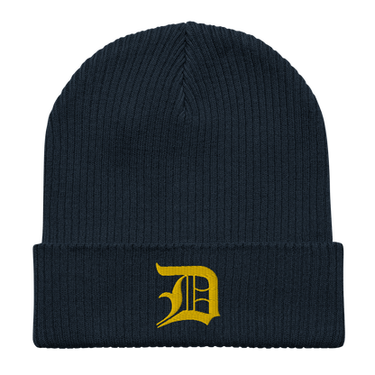 Detroit 'Old English D' Organic Beanie (Gold)