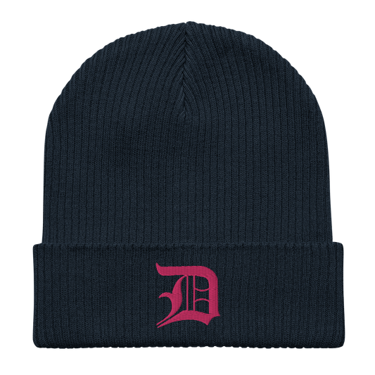 Detroit 'Old English D' Organic Beanie (Pink)