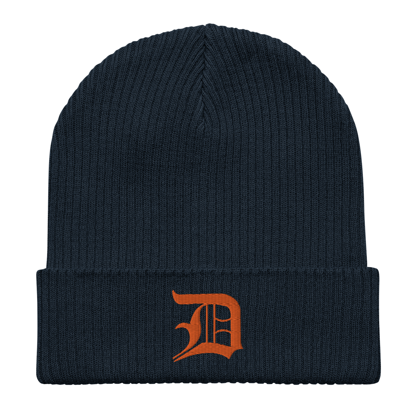 Detroit 'Old English D' Organic Beanie (Orange)