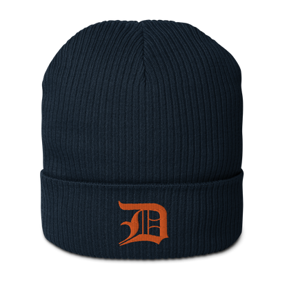 Detroit 'Old English D' Organic Beanie (Orange)