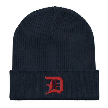 Detroit 'Old English D' Organic Beanie (Red)