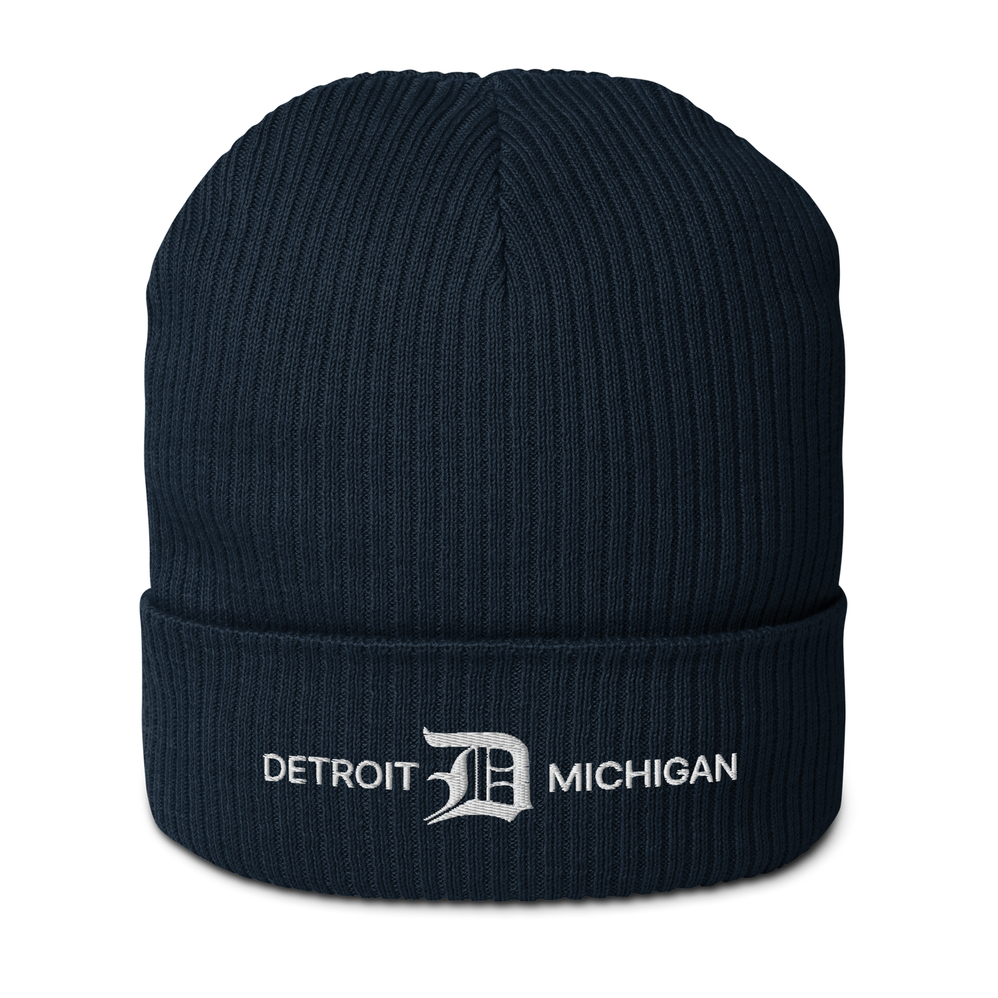 'Detroit Michigan' Organic Beanie (w/ Old English 'D')