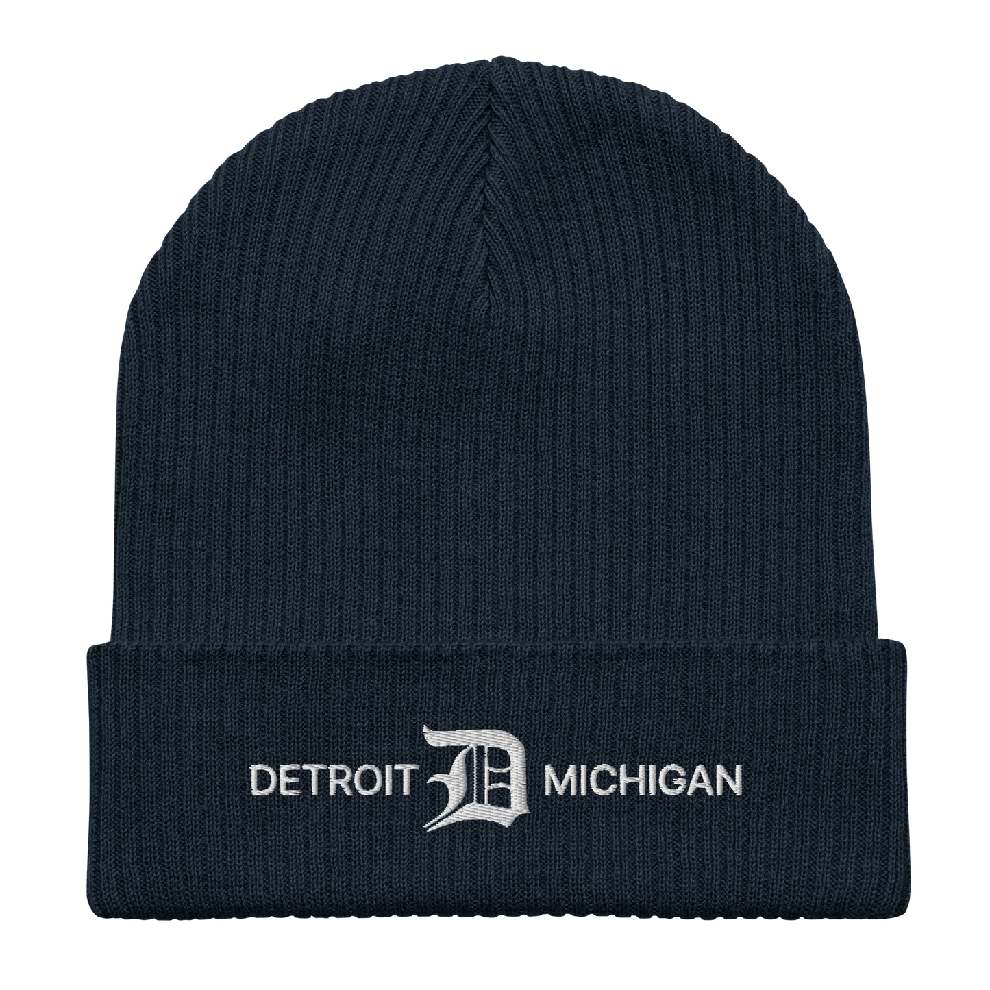 'Detroit Michigan' Organic Beanie (w/ Old English 'D')