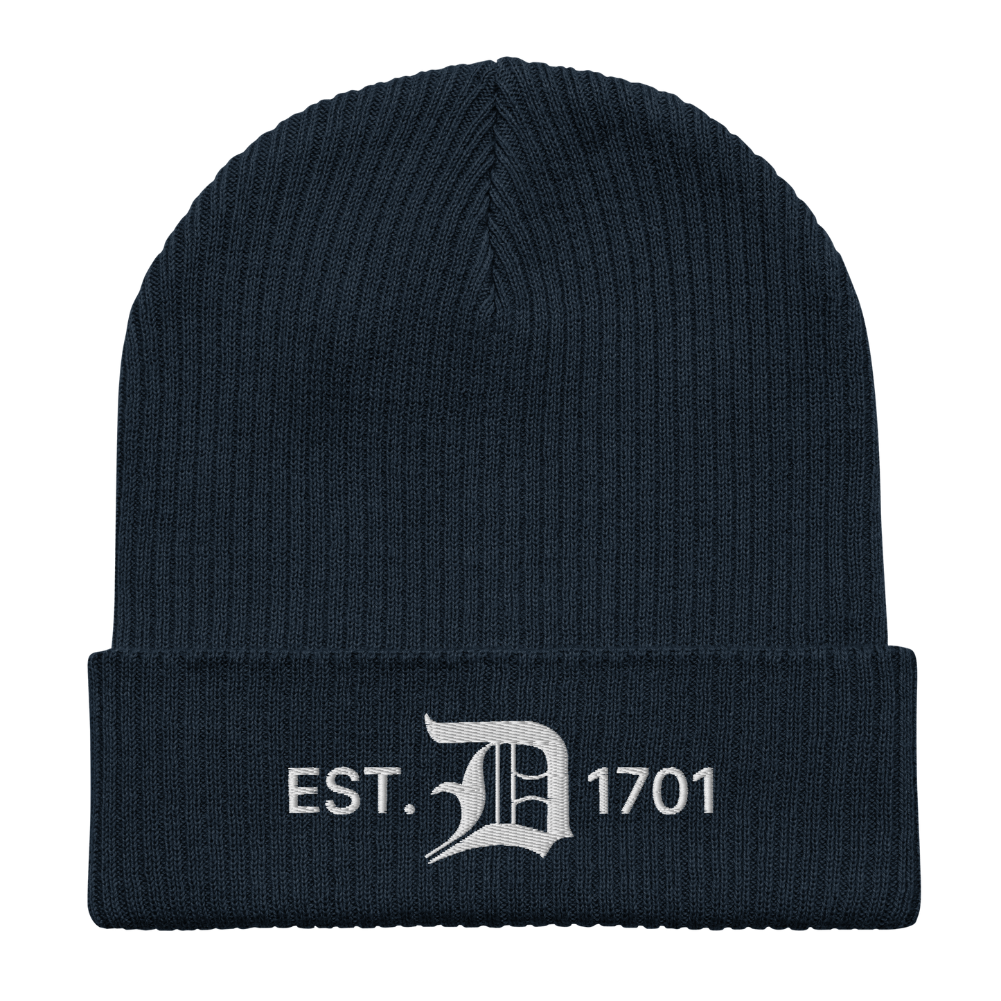 Detroit 'EST. 1701' Organic Beanie (w/ Old English 'D')