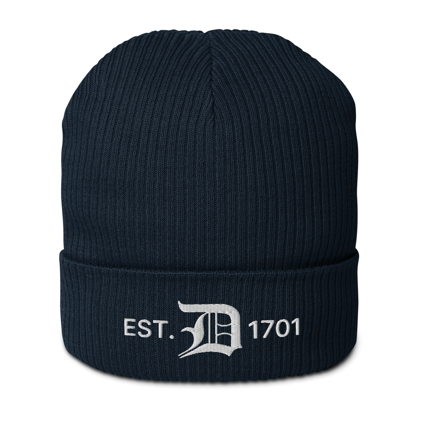 Detroit 'EST. 1701' Organic Beanie (w/ Old English 'D')