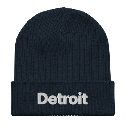 'Detroit' Organic Beanie (Small SUV Font)