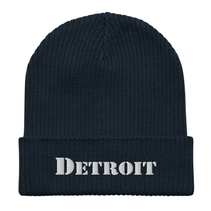 'Detroit' Organic Beanie (Army Font)