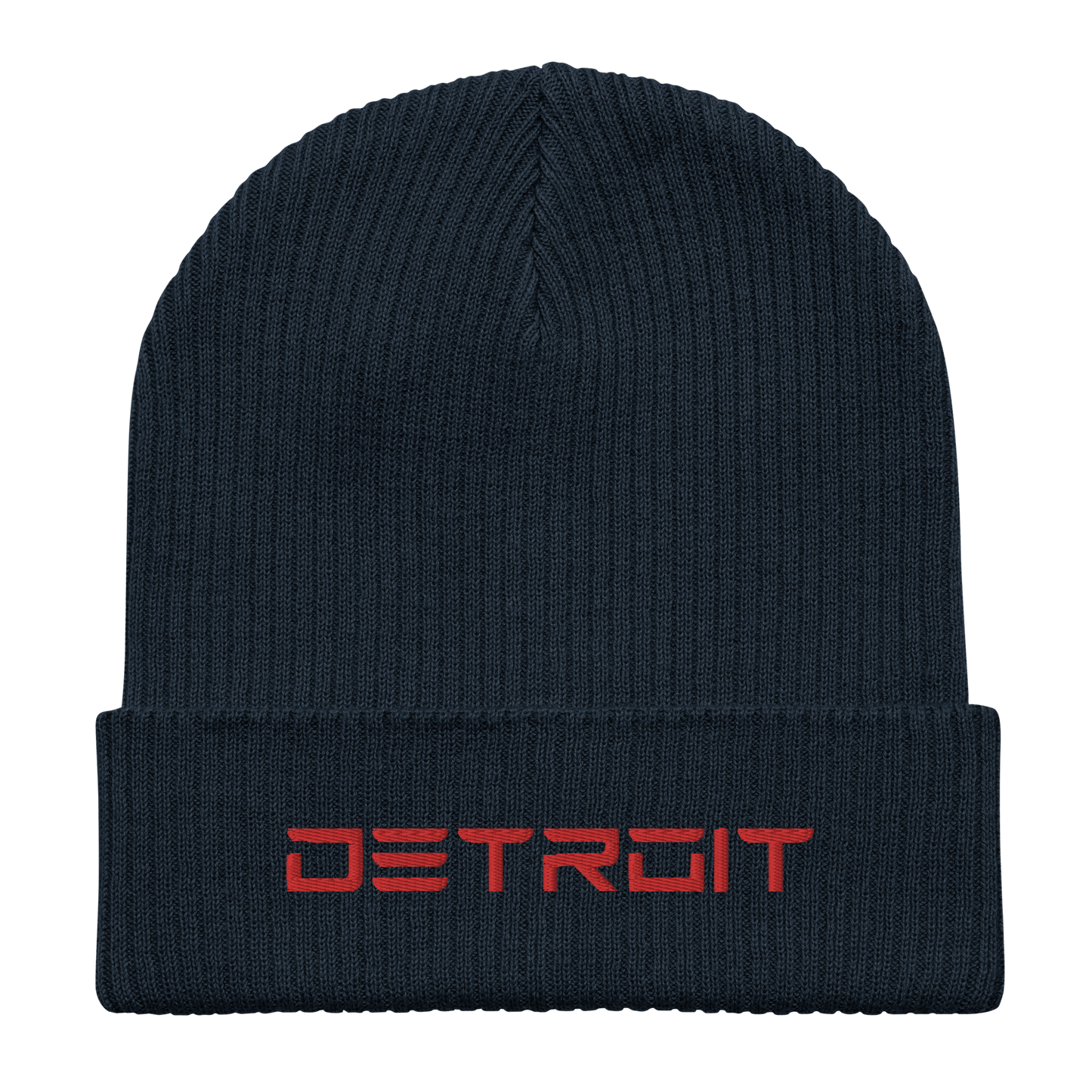 'Detroit'' Organic Beanie (Electric Font) | Red