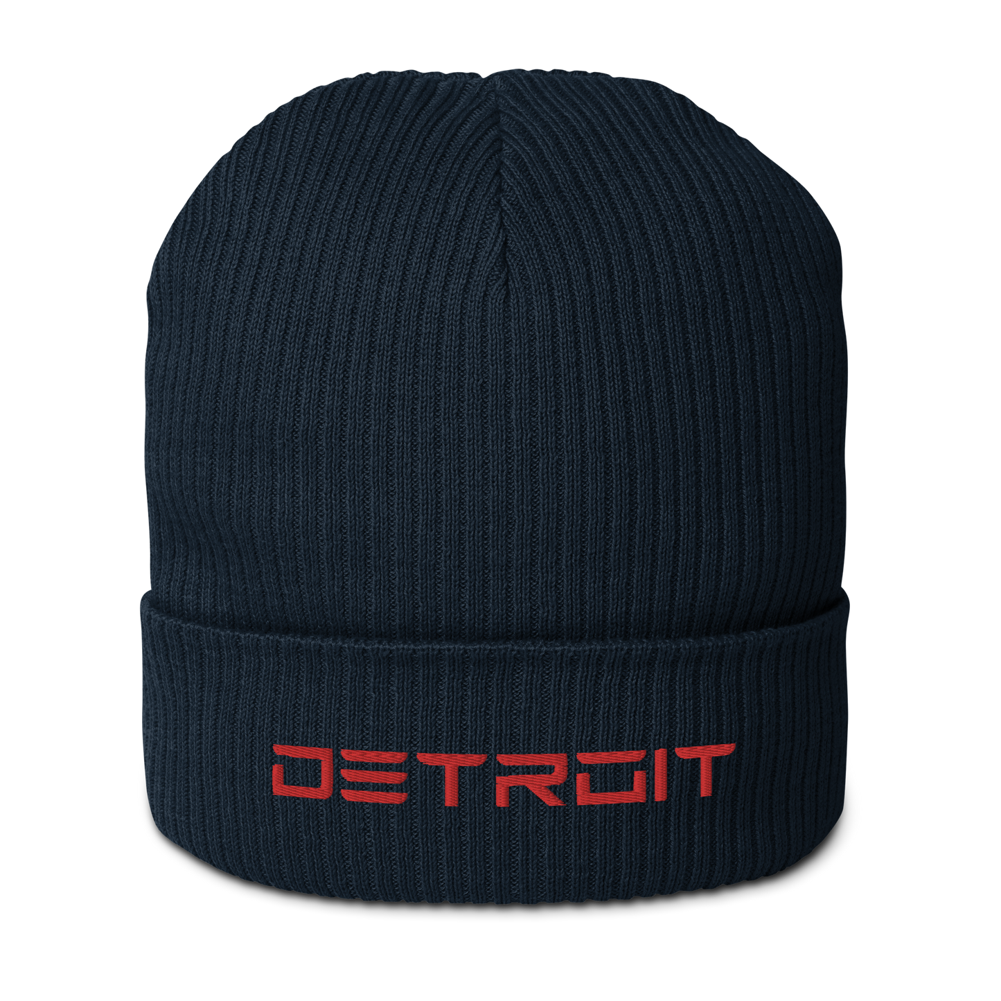 'Detroit'' Organic Beanie (Electric Font) | Red