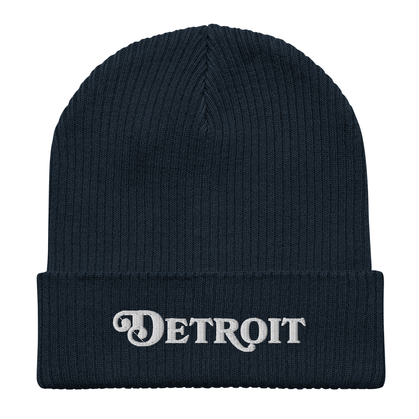 'Detroit' Organic Beanie (Sloped Serif Font)