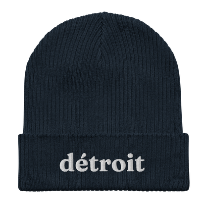 'Détroit' Organic Beanie (70s Serif Font)