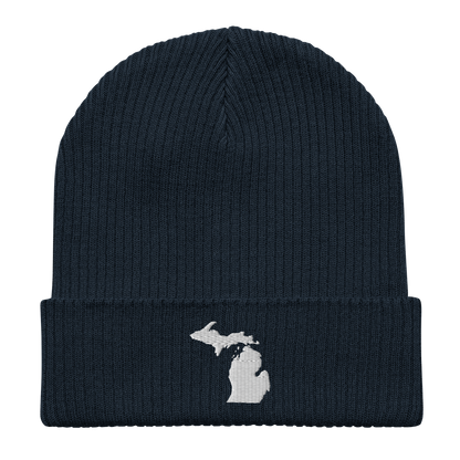 Michigan Organic Beanie | White Outline