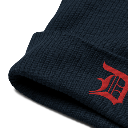 Detroit 'Old English D' Organic Beanie (Red)