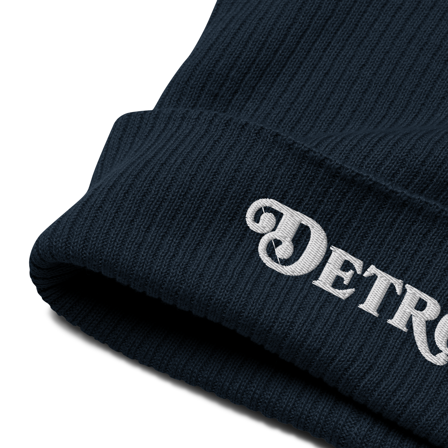 'Detroit' Organic Beanie (Sloped Serif Font)