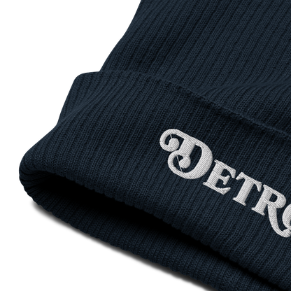 'Detroit' Organic Beanie (Sloped Serif Font)