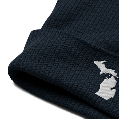 Michigan Organic Beanie | White Outline