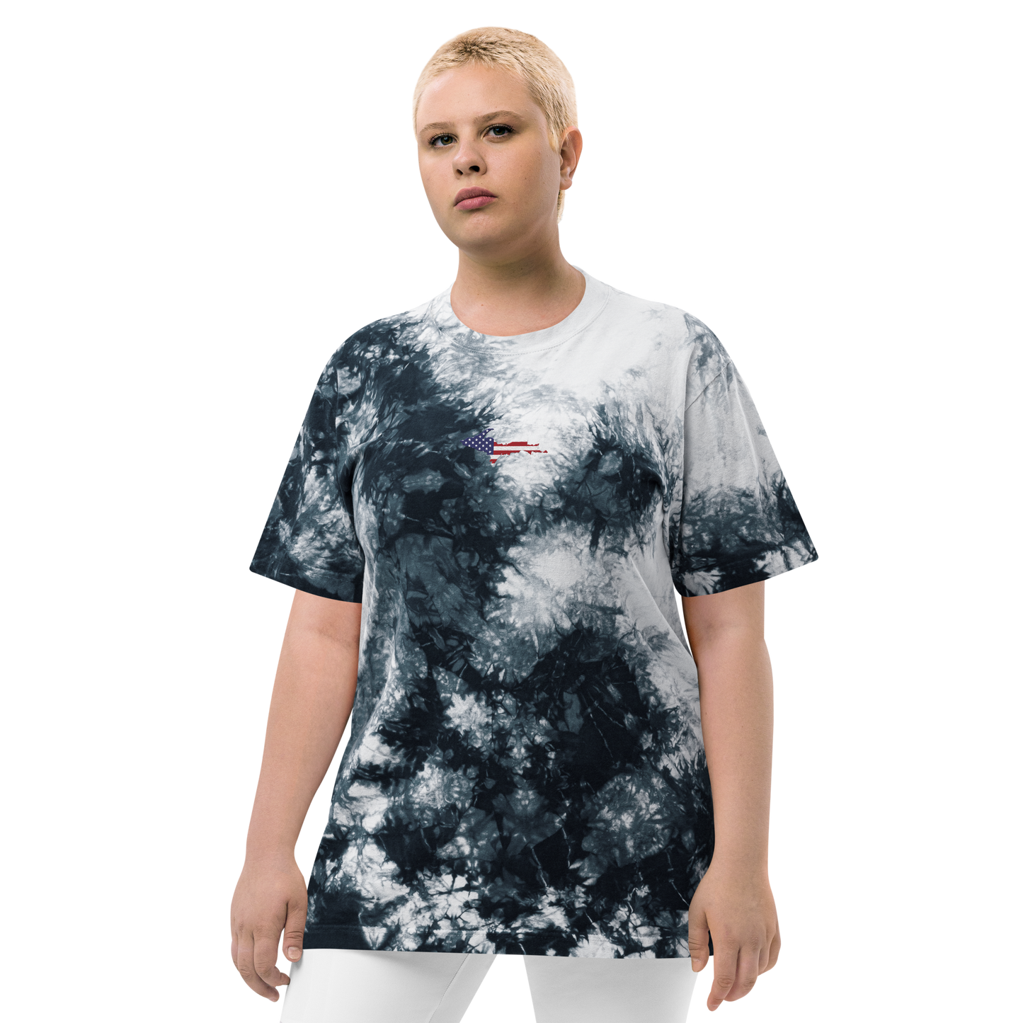 Michigan Upper Peninsula Tie-Dye T-Shirt (w/ UP USA Flag) | Unisex Oversized