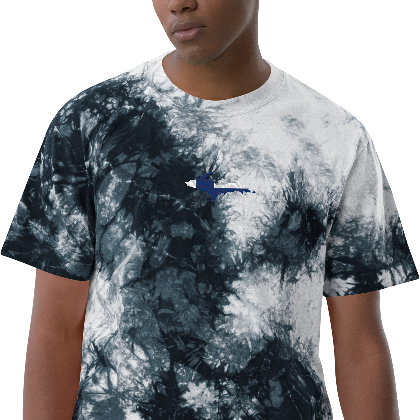 Michigan Upper Peninsula Tie-Dye T-Shirt (w/ UP Finland Flag) | Unisex Oversized