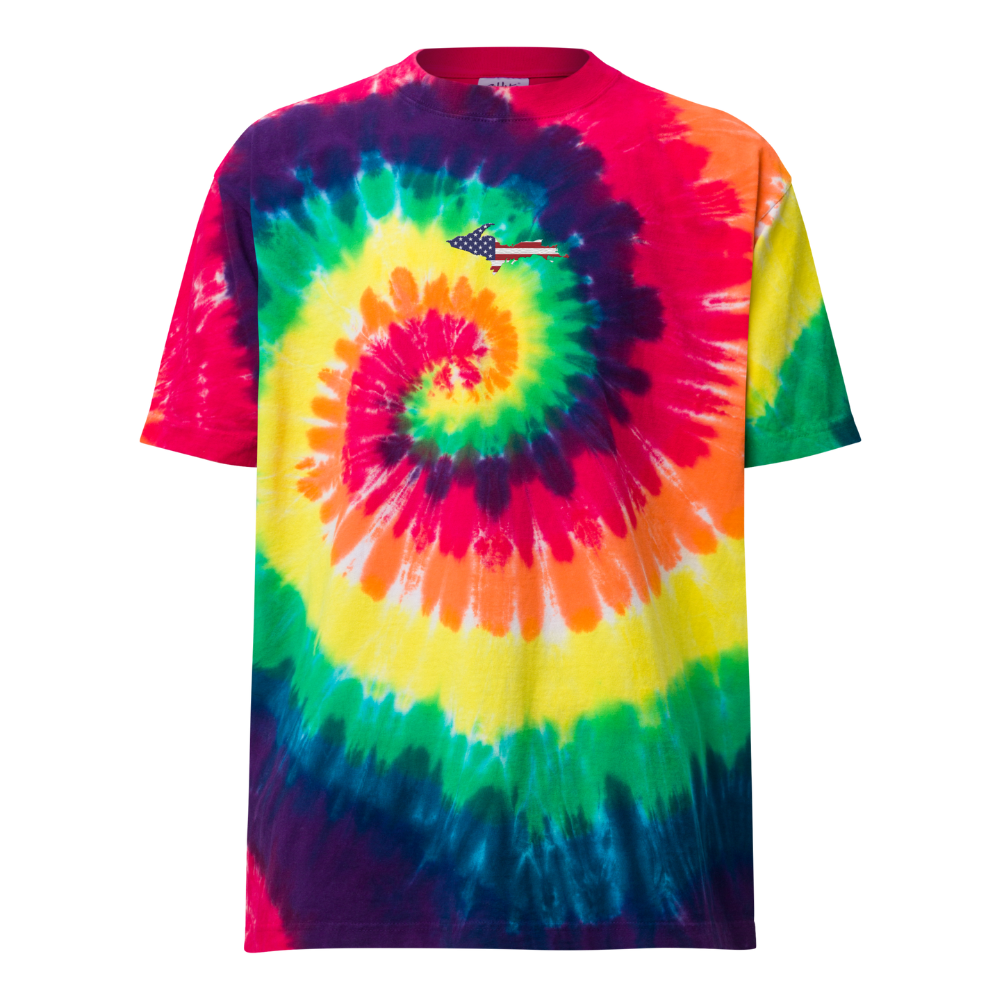 Michigan Upper Peninsula Tie-Dye T-Shirt (w/ UP USA Flag) | Unisex Oversized