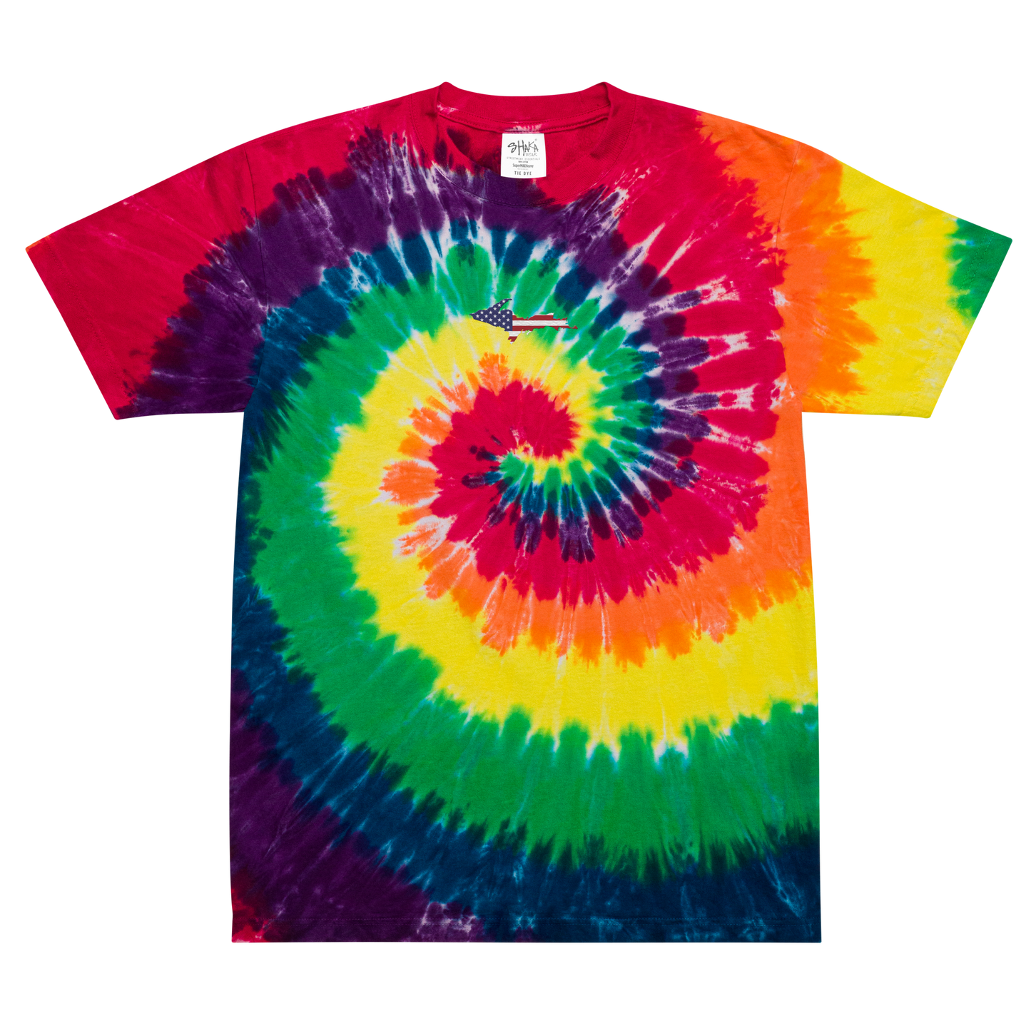 Michigan Upper Peninsula Tie-Dye T-Shirt (w/ UP USA Flag) | Unisex Oversized