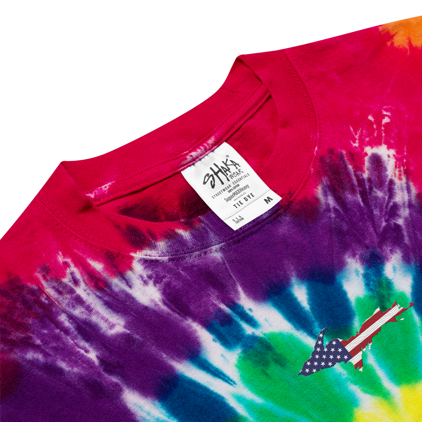 Michigan Upper Peninsula Tie-Dye T-Shirt (w/ UP USA Flag) | Unisex Oversized